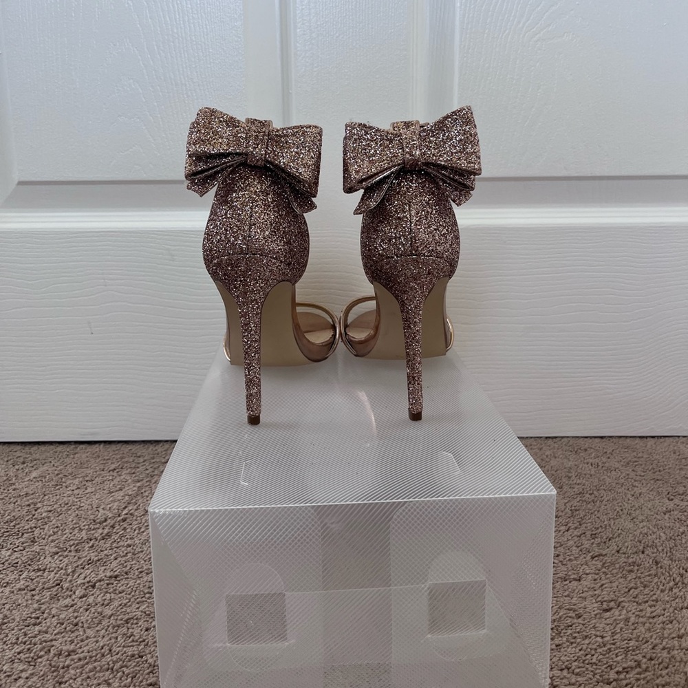 Rose gold sparkle heels